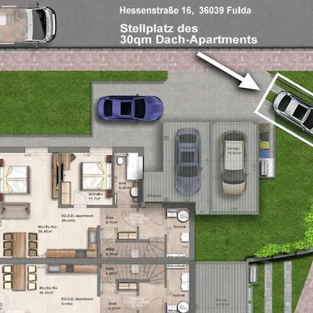 -Neubau- 30Qm Dach-Apartment Фульда Экстерьер фото